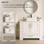 Mueble Bajo Lavabo Estantes en la Puerta Portarrollos Cajón Compartimentos Abiertos para Lavabo sin Pedestal Blanco