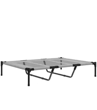 Cama Elevada para Perros Grandes Cama para Perros con Zona de Malla Transpirable y Bolsa 122x92x23 cm Gris Claro