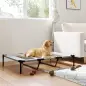Cama Elevada para Perros Grandes Cama para Perros con Zona de Malla Transpirable y Bolsa 122x92x23 cm Gris Claro