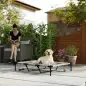 Cama Elevada para Perros Grandes Cama para Perros con Zona de Malla Transpirable y Bolsa 122x92x23 cm Gris Claro Cama Elevada para Perros Grandes Cama para Perros con Zona de Malla Transpirable y Bolsa 122x92x23 cm Gris Claro