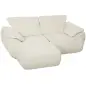 Sofá Modular en L de 2 Plazas con Otomana Reversible Sofá de Chenilla con Asiento Ancho No Requiere Montaje Crema