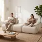 Sofá Modular en L de 2 Plazas con Otomana Reversible Sofá de Chenilla con Asiento Ancho No Requiere Montaje Crema