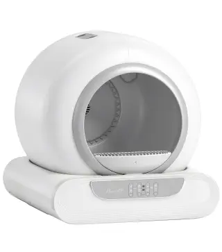 Arenero Gatos Autolimpiable 65L Control APP sin Olores Antifugas Sensores de Seguridad Entrada Baja Bolsas de Basura