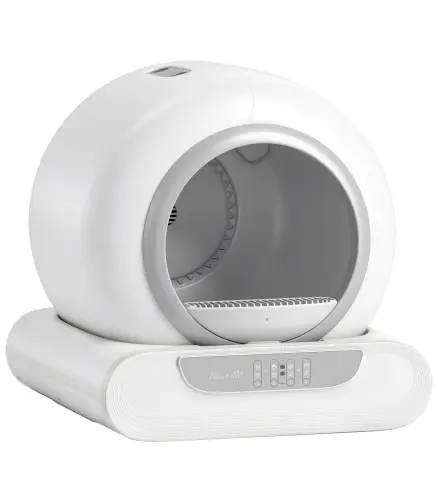 Arenero Gatos Autolimpiable 65L Control APP sin Olores Antifugas Sensores de Seguridad Entrada Baja Bolsas de Basura