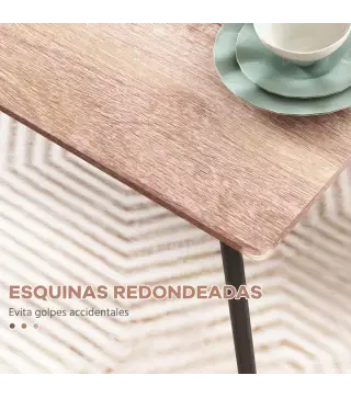 Conjunto de Comedor 5 Piezas Juego de 1 Mesa y 4 Sillas con Pies Acero para Cocina 110x70x75 cm Madera Natural y Negro