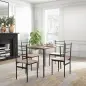 Conjunto de Comedor 5 Piezas Juego de 1 Mesa y 4 Sillas con Pies Acero para Cocina 110x70x75 cm Madera Natural y Negro Conjunto de Comedor 5 Piezas Juego de 1 Mesa y 4 Sillas con Pies Acero para Cocina 110x70x75 cm Madera Natural y Negro