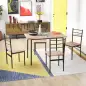Conjunto de Comedor 5 Piezas Juego de 1 Mesa y 4 Sillas con Pies Acero para Cocina 110x70x75 cm Madera Natural y Negro Conjunto de Comedor 5 Piezas Juego de 1 Mesa y 4 Sillas con Pies Acero para Cocina 110x70x75 cm Madera Natural y Negro