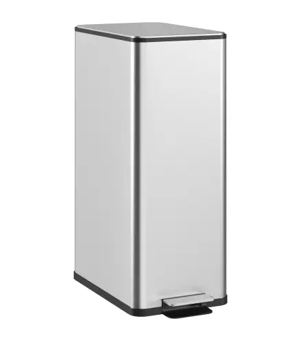 Cubo de Basura de Cocina de 20L de Acero Inoxidable con Tapa de Cierre Suave Pedal y Cubo Extraíble Plateado