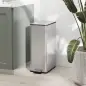 Cubo de Basura de Cocina de 20L de Acero Inoxidable con Tapa de Cierre Suave Pedal y Cubo Extraíble Plateado