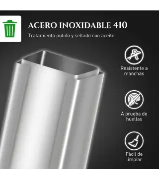 Cubo de Basura de Cocina de 20L de Acero Inoxidable con Tapa de Cierre Suave Pedal y Cubo Extraíble Plateado