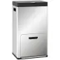 Cubo de Basura de Cocina 3 Compartimentos 2x18L+20 L (56 L) de Acero Inoxidable con Ruedas Tapa de Cierre Suave Plata