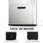Cubo de Basura de Cocina 3 Compartimentos 2x18L+20 L (56 L) de Acero Inoxidable con Ruedas Tapa de Cierre Suave Plata