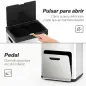 Cubo de Basura de Cocina 3 Compartimentos 2x18L+20 L (56 L) de Acero Inoxidable con Ruedas Tapa de Cierre Suave Plata