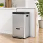 Cubo de Basura de Cocina 3 Compartimentos 2x18L+20 L (56 L) de Acero Inoxidable con Ruedas Tapa de Cierre Suave Plata