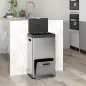 Cubo de Basura de Cocina 3 Compartimentos 2x18L+20 L (56 L) de Acero Inoxidable con Ruedas Tapa de Cierre Suave Plata