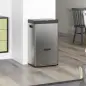 Cubo de Basura de Cocina 3 Compartimentos 2x18L+20 L (56 L) de Acero Inoxidable con Ruedas Tapa de Cierre Suave Plata