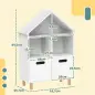 Librería Infantil de 3 Niveles Forma Casa con 3 Estantes y 2 Armarios para Guardería para Niños de 3 a 8 Años Blanco Librería Infantil de 3 Niveles Forma Casa con 3 Estantes y 2 Armarios para Guardería para Niños de 3 a 8 Años Blanco