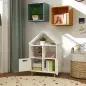 Librería Infantil de 3 Niveles Forma Casa con 3 Estantes y 2 Armarios para Guardería para Niños de 3 a 8 Años Blanco Librería Infantil de 3 Niveles Forma Casa con 3 Estantes y 2 Armarios para Guardería para Niños de 3 a 8 Años Blanco