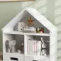 Librería Infantil de 3 Niveles Forma Casa con 3 Estantes y 2 Armarios para Guardería para Niños de 3 a 8 Años Blanco Librería Infantil de 3 Niveles Forma Casa con 3 Estantes y 2 Armarios para Guardería para Niños de 3 a 8 Años Blanco