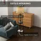 Lámpara de Pie con 2 Estantes de Almacenamiento con Base E27 40W Interruptor de Cadena Pantalla de Tela Marrón
