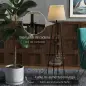 Lámpara de Pie con 2 Estantes de Almacenamiento con Base E27 40W Interruptor de Cadena Pantalla de Tela Marrón