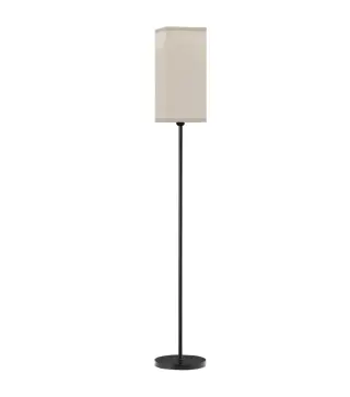 Lámpara de Pie con Pantalla de Efecto Lino Base E27, 40W Interruptor de Pedal para Dormitorio Oficina Negro