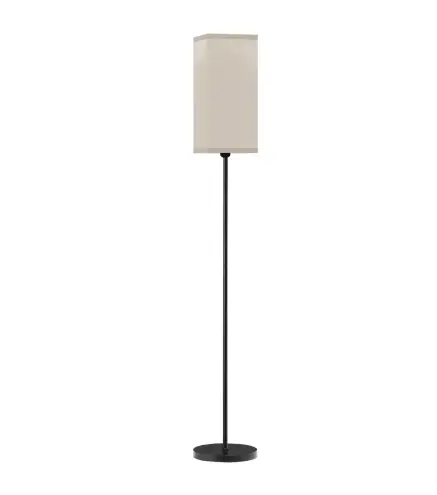 Lámpara de Pie con Pantalla de Efecto Lino Base E27, 40W Interruptor de Pedal para Dormitorio Oficina Negro