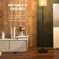 Lámpara de Pie con Pantalla de Efecto Lino Base E27, 40W Interruptor de Pedal para Dormitorio Oficina Negro