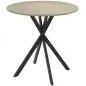 Mesa Redonda de Comedor para 2 Personas con Patas de Acero Cruzadas Ø80x75 cm Blanco Roble