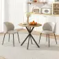 Mesa Redonda de Comedor para 2 Personas con Patas de Acero Cruzadas Ø80x75 cm Blanco Roble