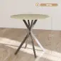 Mesa Redonda de Comedor para 2 Personas con Patas de Acero Cruzadas Ø80x75 cm Blanco Roble Mesa Redonda de Comedor para 2 Personas con Patas de Acero Cruzadas Ø80x75 cm Blanco Roble