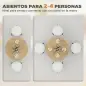 Mesa Redonda de Comedor para 2 Personas con Patas de Acero Cruzadas Ø80x75 cm Blanco Roble Mesa Redonda de Comedor para 2 Personas con Patas de Acero Cruzadas Ø80x75 cm Blanco Roble