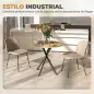 Mesa Redonda de Comedor para 2 Personas con Patas de Acero Cruzadas Ø80x75 cm Blanco Roble Mesa Redonda de Comedor para 2 Personas con Patas de Acero Cruzadas Ø80x75 cm Blanco Roble
