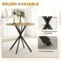 Mesa Redonda de Comedor para 2 Personas con Patas de Acero Cruzadas Ø80x75 cm Blanco Roble Mesa Redonda de Comedor para 2 Personas con Patas de Acero Cruzadas Ø80x75 cm Blanco Roble