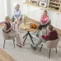 Mesa Redonda de Comedor para 2 Personas con Patas de Acero Cruzadas Ø80x75 cm Blanco Roble Mesa Redonda de Comedor para 2 Personas con Patas de Acero Cruzadas Ø80x75 cm Blanco Roble
