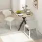 Mesa Redonda de Comedor para 2 Personas con Patas de Acero Cruzadas Ø80x75 cm Blanco Roble Mesa Redonda de Comedor para 2 Personas con Patas de Acero Cruzadas Ø80x75 cm Blanco Roble