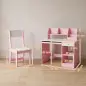 Escritorio y Silla para Niños con Almacenaje para Estudio Lectura y Juegos Mesa 90x45x90 cm y Silla 35x31,5x65 cm Rosa