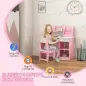 Escritorio y Silla para Niños con Almacenaje para Estudio Lectura y Juegos Mesa 90x45x90 cm y Silla 35x31,5x65 cm Rosa