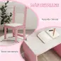 Escritorio y Silla para Niños con Almacenaje para Estudio Lectura y Juegos Mesa 90x45x90 cm y Silla 35x31,5x65 cm Rosa