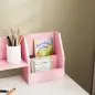 Escritorio y Silla para Niños con Almacenaje para Estudio Lectura y Juegos Mesa 90x45x90 cm y Silla 35x31,5x65 cm Rosa