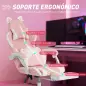 Silla Gaming con Orejas de Gato Respaldo Reclinable 90-135° Reposapiés Extraíble Cojín Lumbar y Reposacabezas Rosa Silla Gaming con Orejas de Gato Respaldo Reclinable 90-135° Reposapiés Extraíble Cojín Lumbar y Reposacabezas Rosa