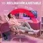 Silla Gaming con Orejas de Gato Respaldo Reclinable 90-135° Reposapiés Extraíble Cojín Lumbar y Reposacabezas Rosa Silla Gaming con Orejas de Gato Respaldo Reclinable 90-135° Reposapiés Extraíble Cojín Lumbar y Reposacabezas Rosa