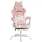 Silla Gaming con Orejas de Gato Respaldo Reclinable 90-135° Reposapiés Extraíble Cojín Lumbar y Reposacabezas Rosa Silla Gaming con Orejas de Gato Respaldo Reclinable 90-135° Reposapiés Extraíble Cojín Lumbar y Reposacabezas Rosa