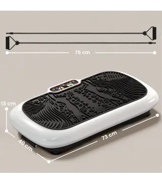 Plataforma Vibratoria con 99 Niveles de Velocidad Pantalla LED Control Remoto 2 Bandas para Hacer Ejercicio en Casa