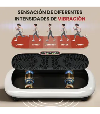 Plataforma Vibratoria con 99 Niveles de Velocidad Pantalla LED Control Remoto 2 Bandas para Hacer Ejercicio en Casa