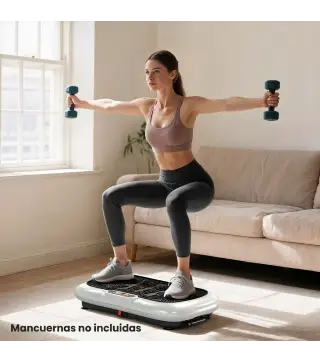 Plataforma Vibratoria con 99 Niveles de Velocidad Pantalla LED Control Remoto 2 Bandas para Hacer Ejercicio en Casa