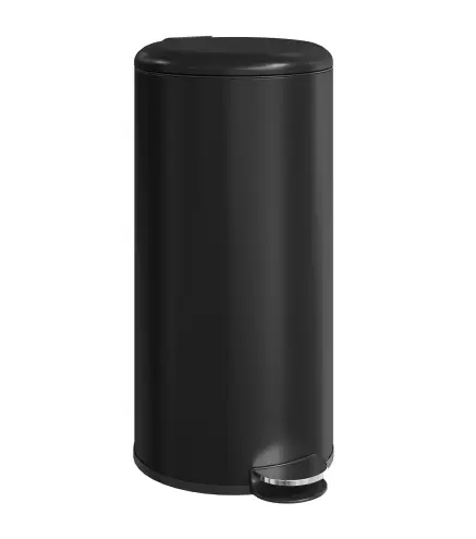Papelera de Cocina 30L con Pedal Tapa de Cierre Suave y Cubo Extraíble para Dormitorio Oficina Estudio Salón Negro