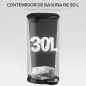 Papelera de Cocina 30L con Pedal Tapa de Cierre Suave y Cubo Extraíble para Dormitorio Oficina Estudio Salón Negro Papelera de Cocina 30L con Pedal Tapa de Cierre Suave y Cubo Extraíble para Dormitorio Oficina Estudio Salón Negro