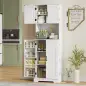 Alacena de Cocina Alta con 4 Puertas 9 Estantes 8 Estantes en Puertas Estantes Ajustables 60x40x181,5 cm Blanco