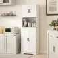 Alacena de Cocina Alta con 4 Puertas 9 Estantes 8 Estantes en Puertas Estantes Ajustables 60x40x181,5 cm Blanco